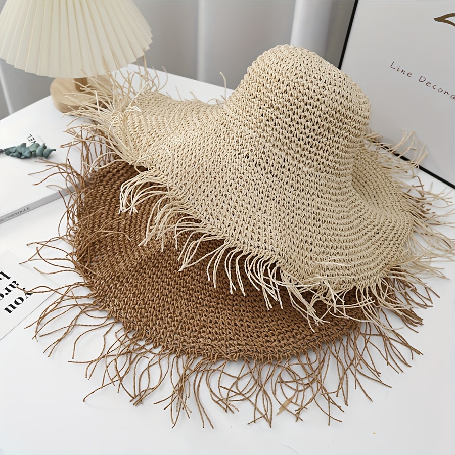 

Classic Solid Color Straw Hat Elegant Simple Sun Hats French Style Summer Travel Beach Hats For Women Girls​