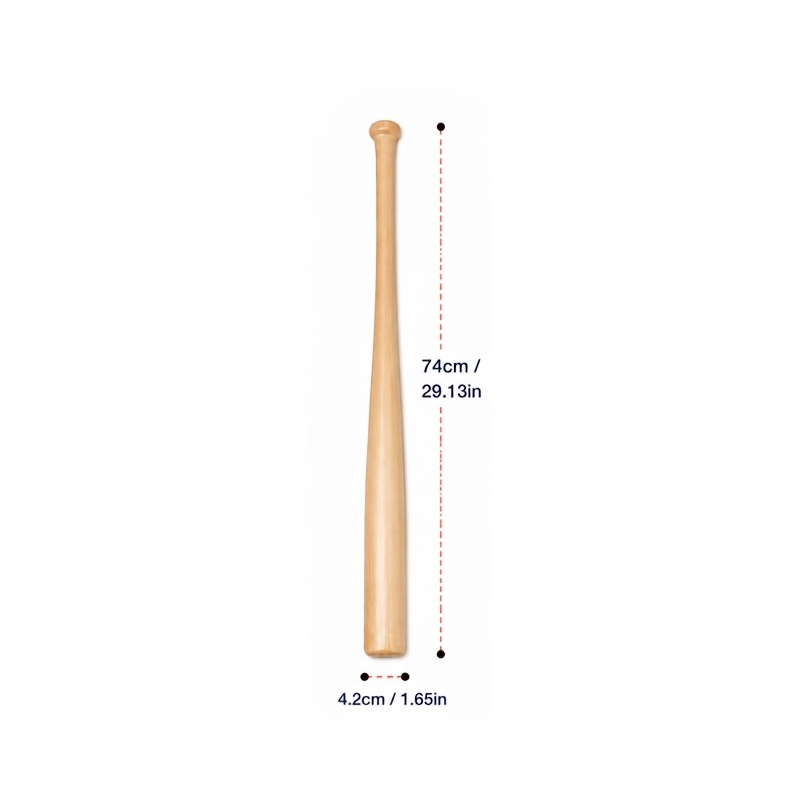 Wooden Baseball Bat, For Training And Practice, Made Of Natural Wood, With A , , Baseball Player Equipment, Retro For Sports Style, Durable And Reliable, Suitable For Sports Display And Decoration