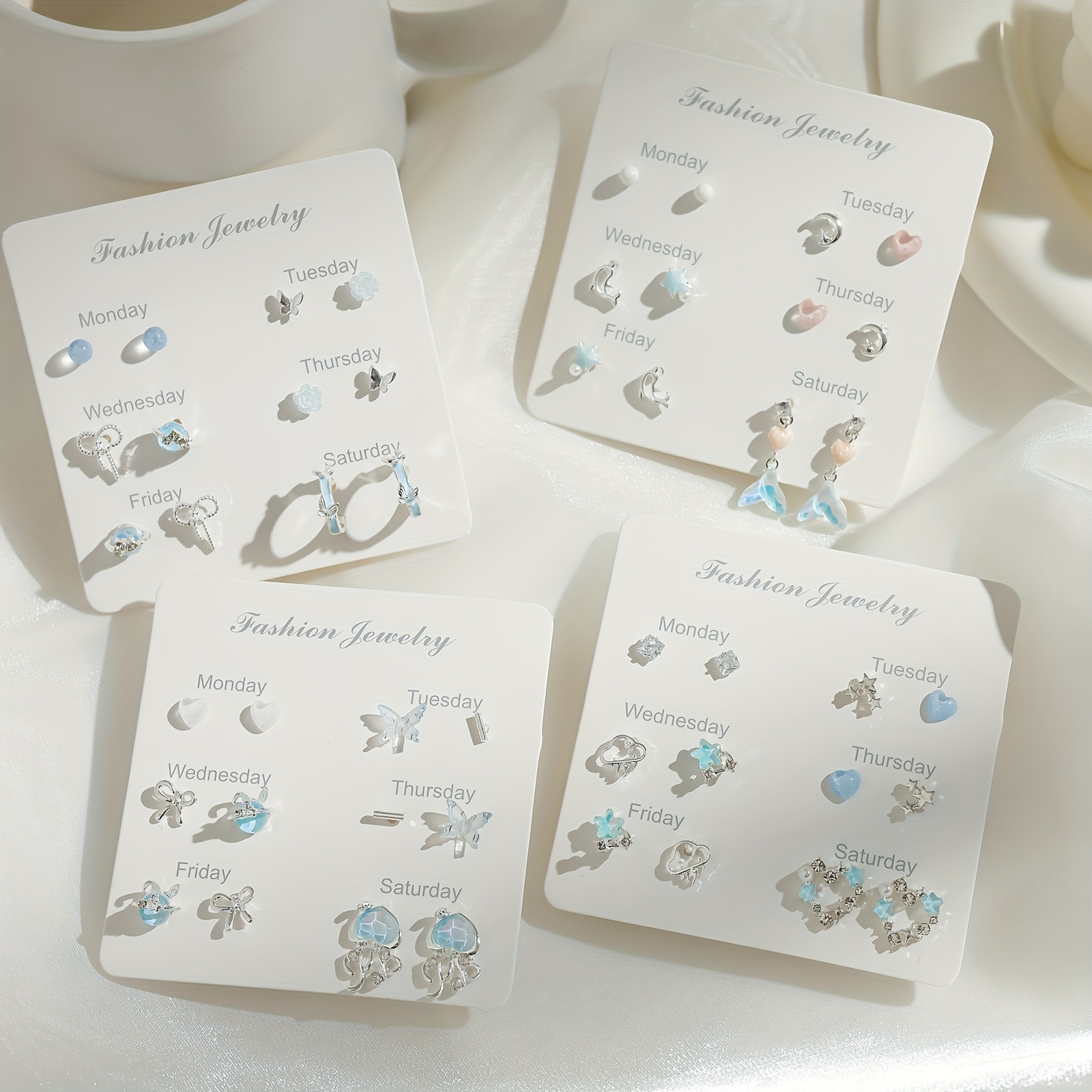 6 pair womens fashion earrings set heart - Temu