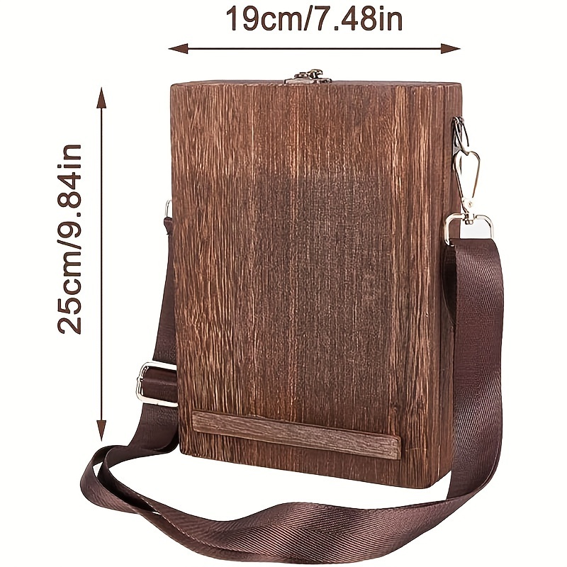 1pc writers messenger wooden box multifunctional handcrafted wooden crossbody bag portable artist toolkit brush storage box   easel for outdoor painting 2