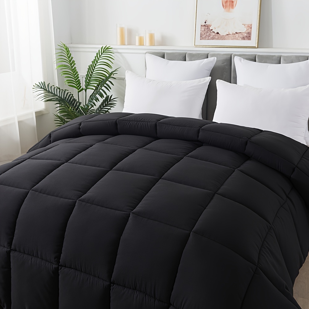 

Cosybay Down Alternative Comforter (black, King) - All Season Soft Quilted King Size Bed Comforter - Duvet Insert With Corner Tabs - Winter Summer Warm Fluffy, 102x90 Inches