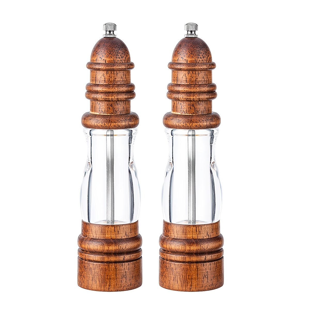 Premium Solid Wood Manual Pepper Grinder - Perfect For Black Pepper, Pepper & Sea Salt - Gadget For Home & Restaurant Use