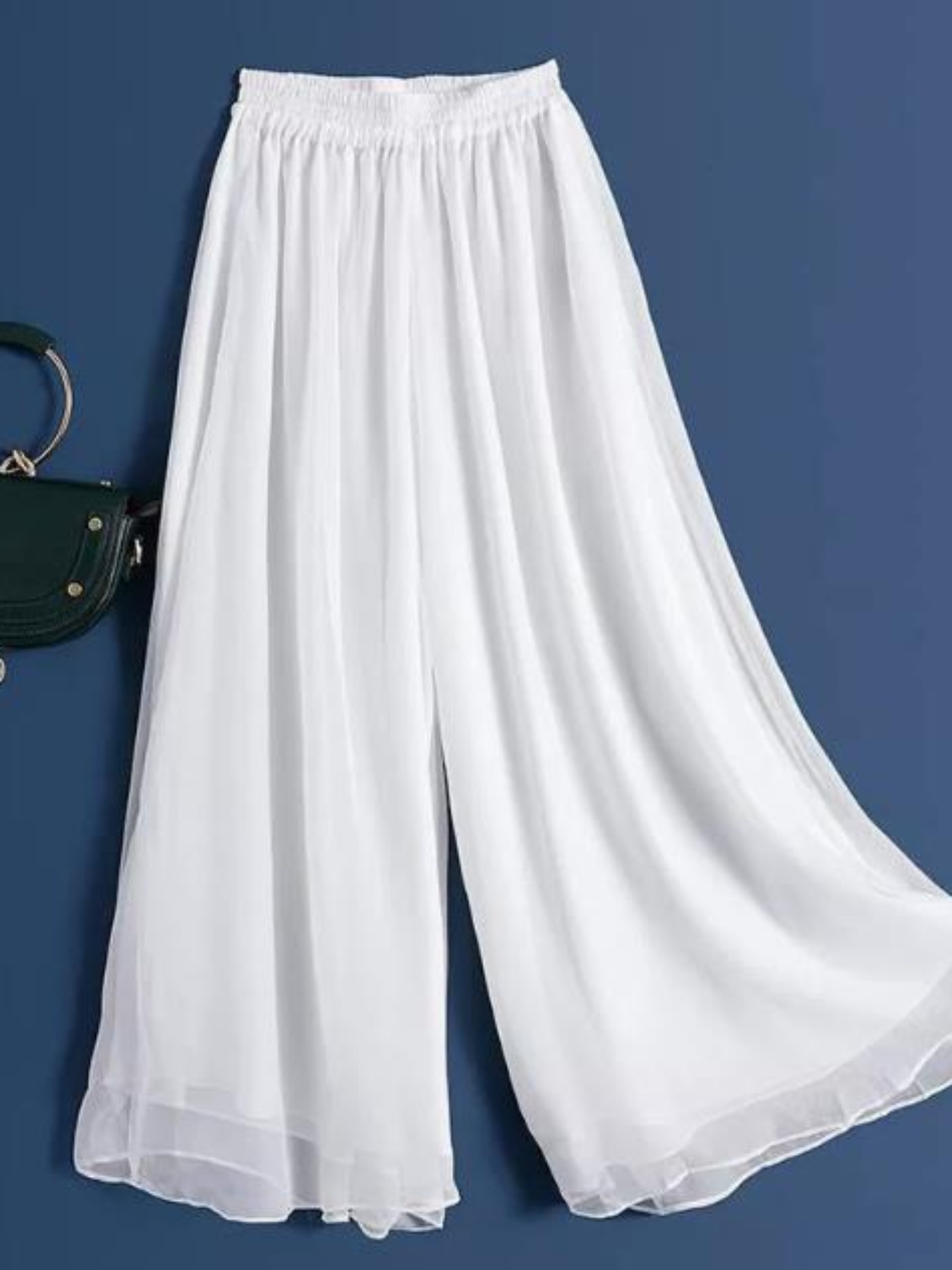 Pantalon Fluide Femme été – Taille élastique, Coupe Large, Décontracté Et Respirant, Pour Tous Les Jours
