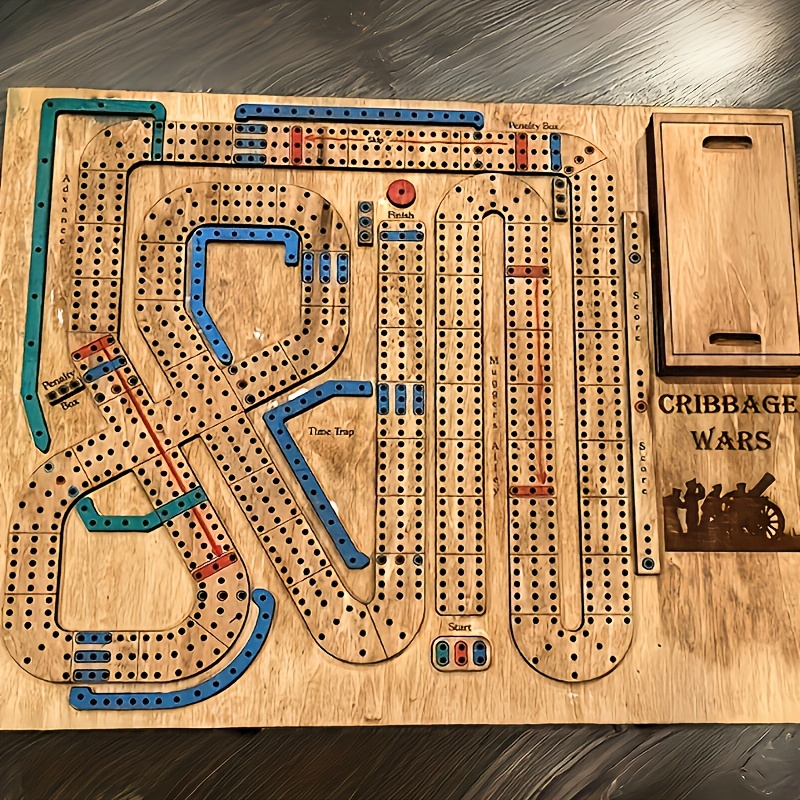 Wooden Cribbage Board Game for Family Night