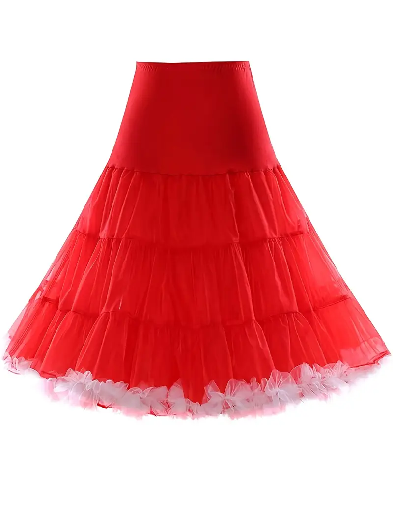red petticoat for wedding dress Unique Vintage Red Retro Style Ruffled Petticoat