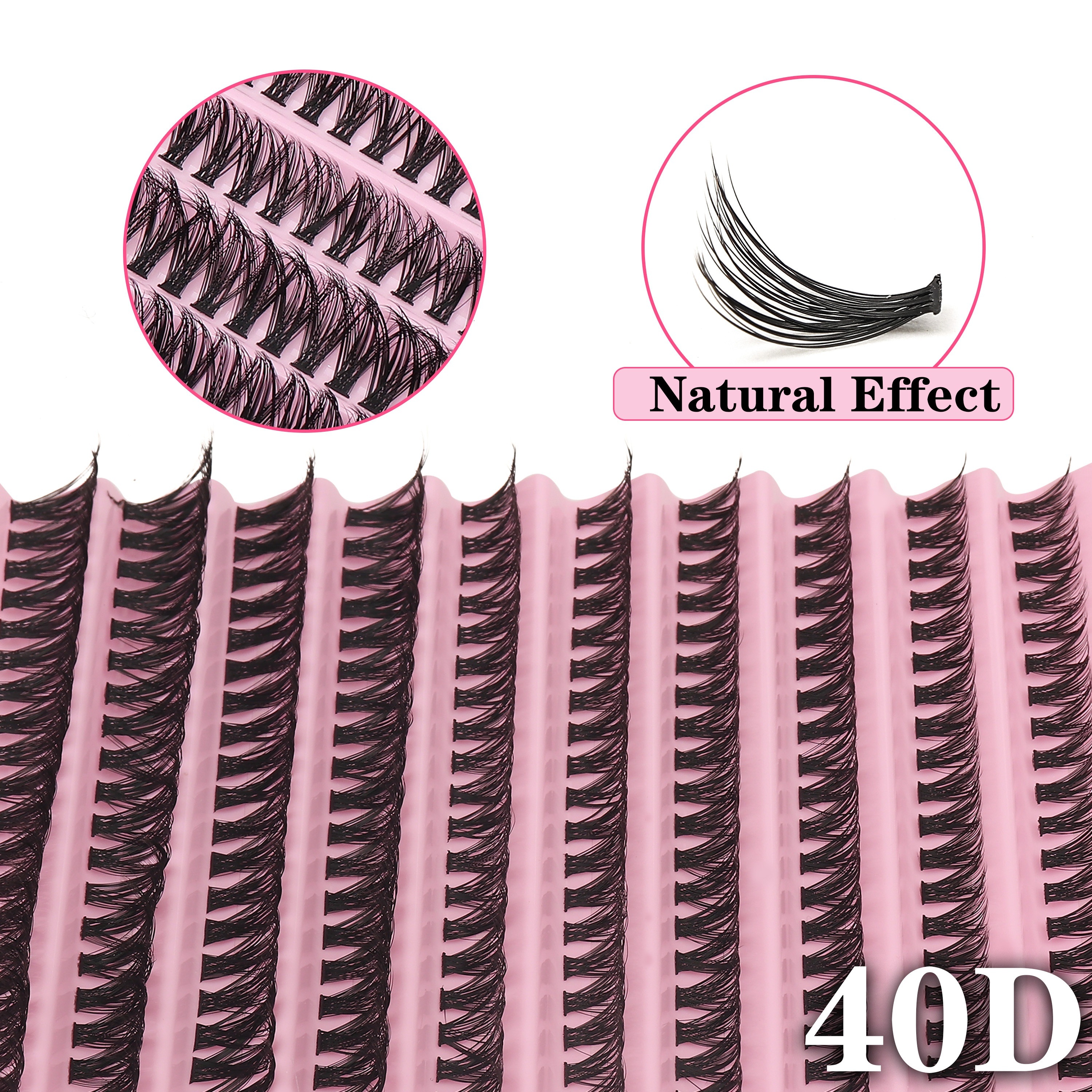 

40d Artificial Mink Eyelashes - 200 Clusters, 8-16mm Mix, Natural Lash Extension, 3d Russian Strip, Diy Eyelash Sets, , Lashes For Beginners, Reusable