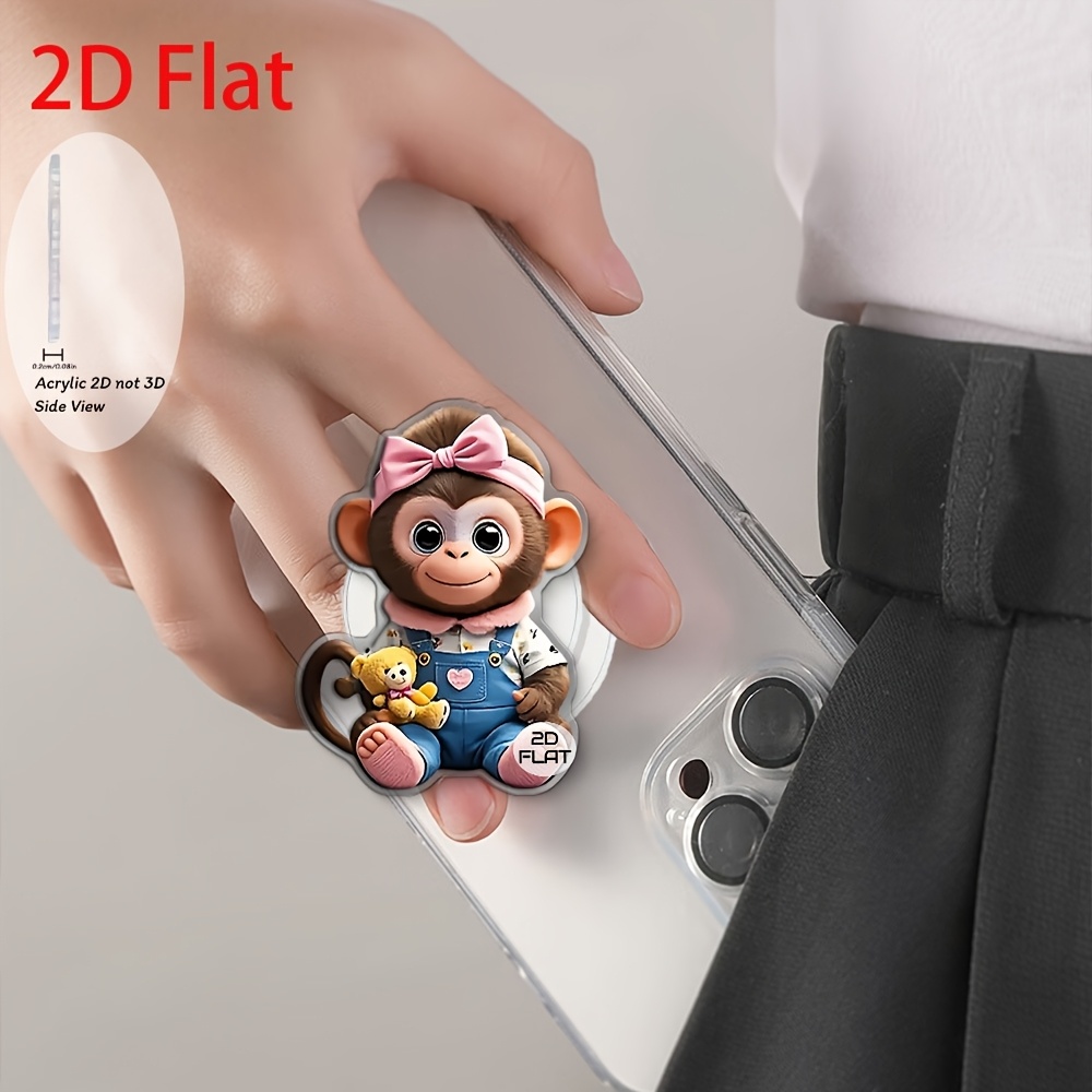 Cute Monkey Cartoon Pattern Acrylic Extendable Phone Stand