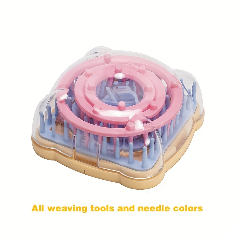 TEMU Kit de à tricoter à fleurs 1 ensemble, outil de tissage DIY pour créer des fleurs en laine avec aiguille, à tricoter à , créateur de de fleurs,