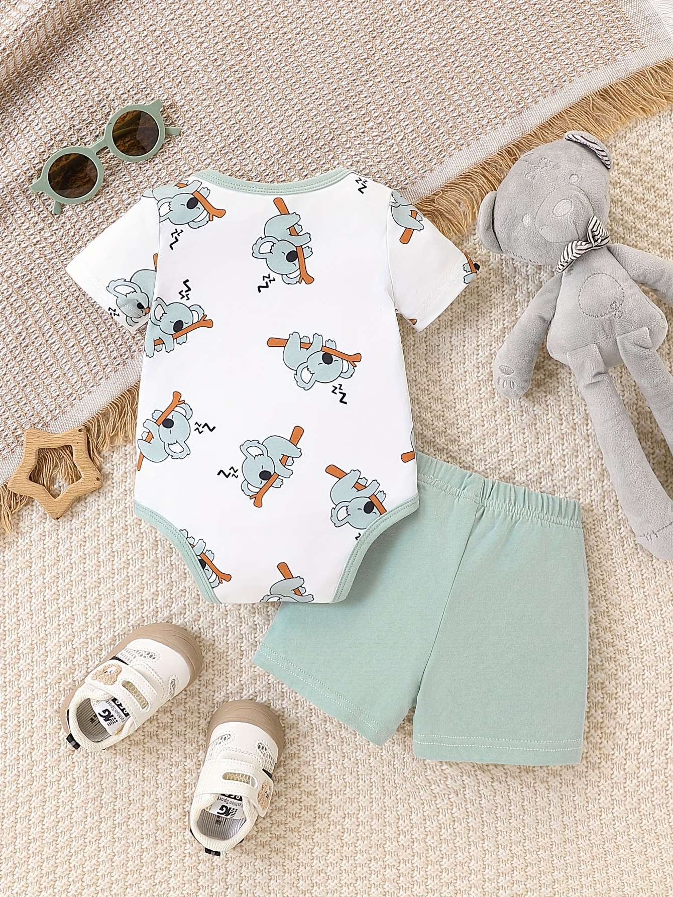 summer newborn baby boy clothes set animal print outfits Temu