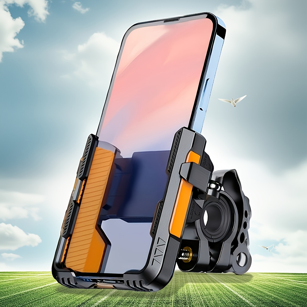TEMU [1S Rapide] Support Téléphone Moto avec Double Connecteurs, Rotatif à 360° pour Guidons de 20-40Mm, Compatible avec Smartphones de 3.5"-7.0"