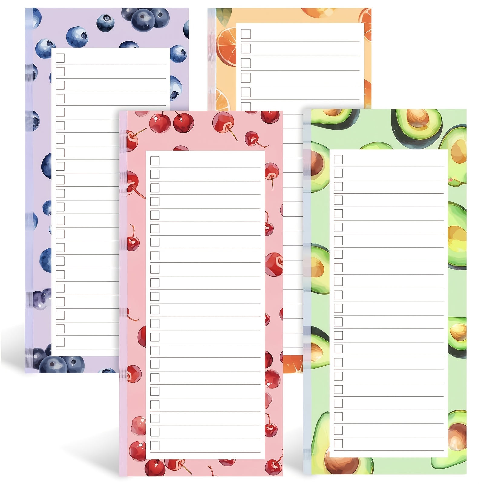 TEMU 4 Sets Totaling 200 Sheets Magnetic Notepads For Refrigerator, Grocery List Magnetic Pads 8.3x3.5 Inch Fridge To-do List Memo Pad For Shopping ,