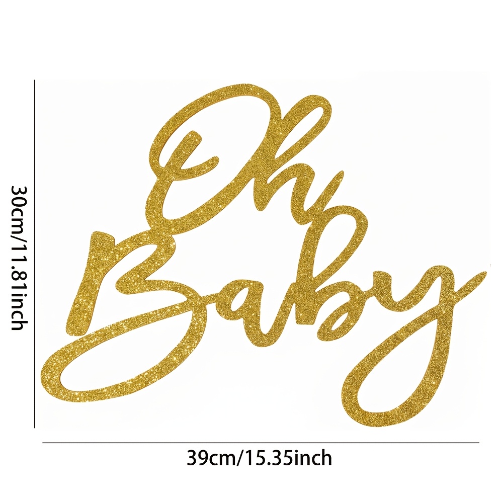 TEMU Pancarte à lettres en feutre à paillettes, lot de 1, décoration pour fête de baby shower, accessoire photo de pour du , ornement mural ou de