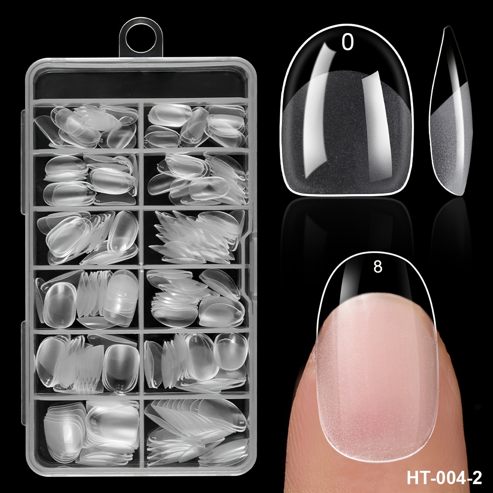 TEMU 240 piezas de puntas de uñas de gel QUICKCHIC adecuadas para esmalte en gel, uñas postizas preformadas para prensar, cortas, redondas/ovales y