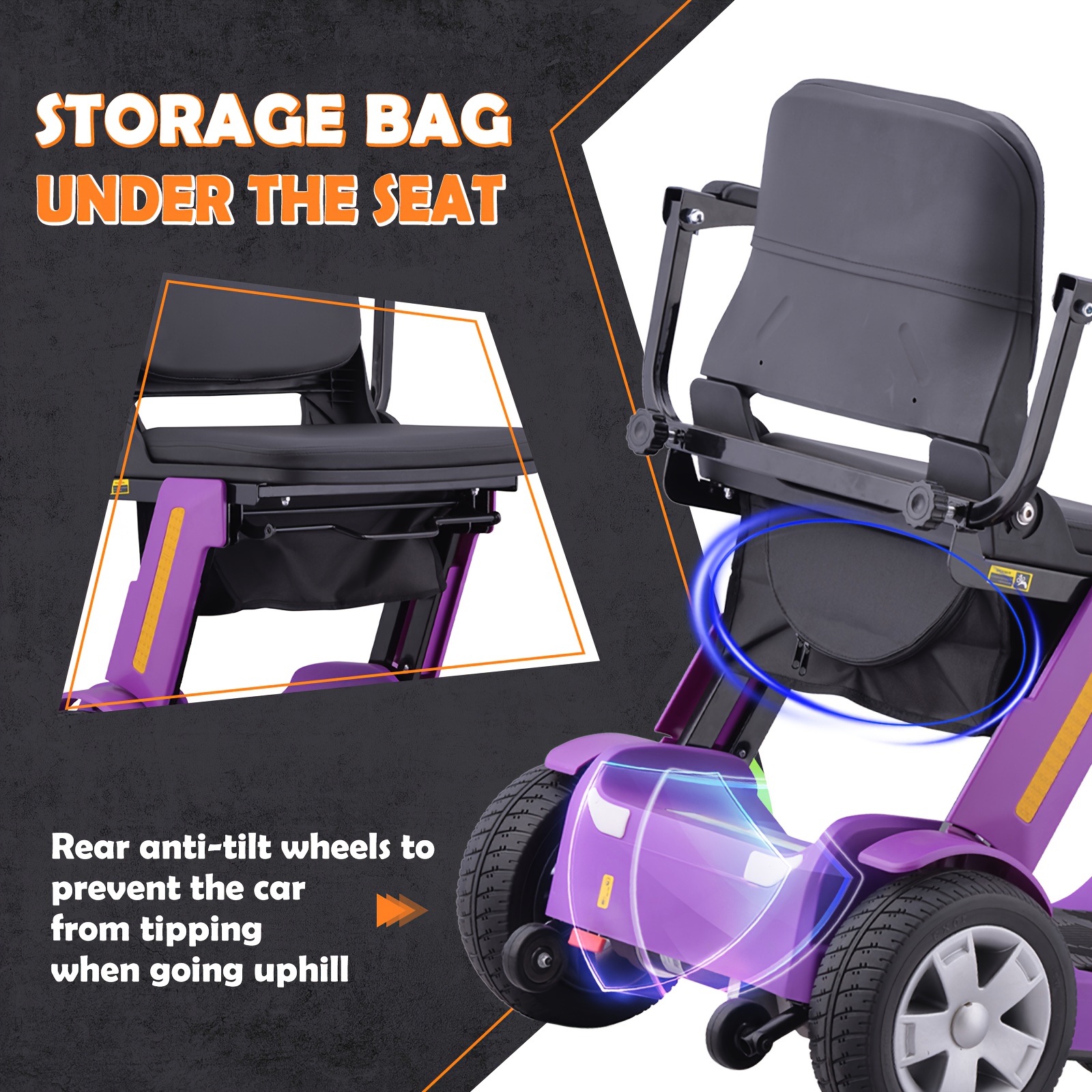 mothers day 4 wheel electric scooter for adults seniors 300w 24v12ah battery 4mph   10mile range lightweight foldable scooter electric with led lights storage bag charger no assembly free insulated cup gift random colors Product details 0