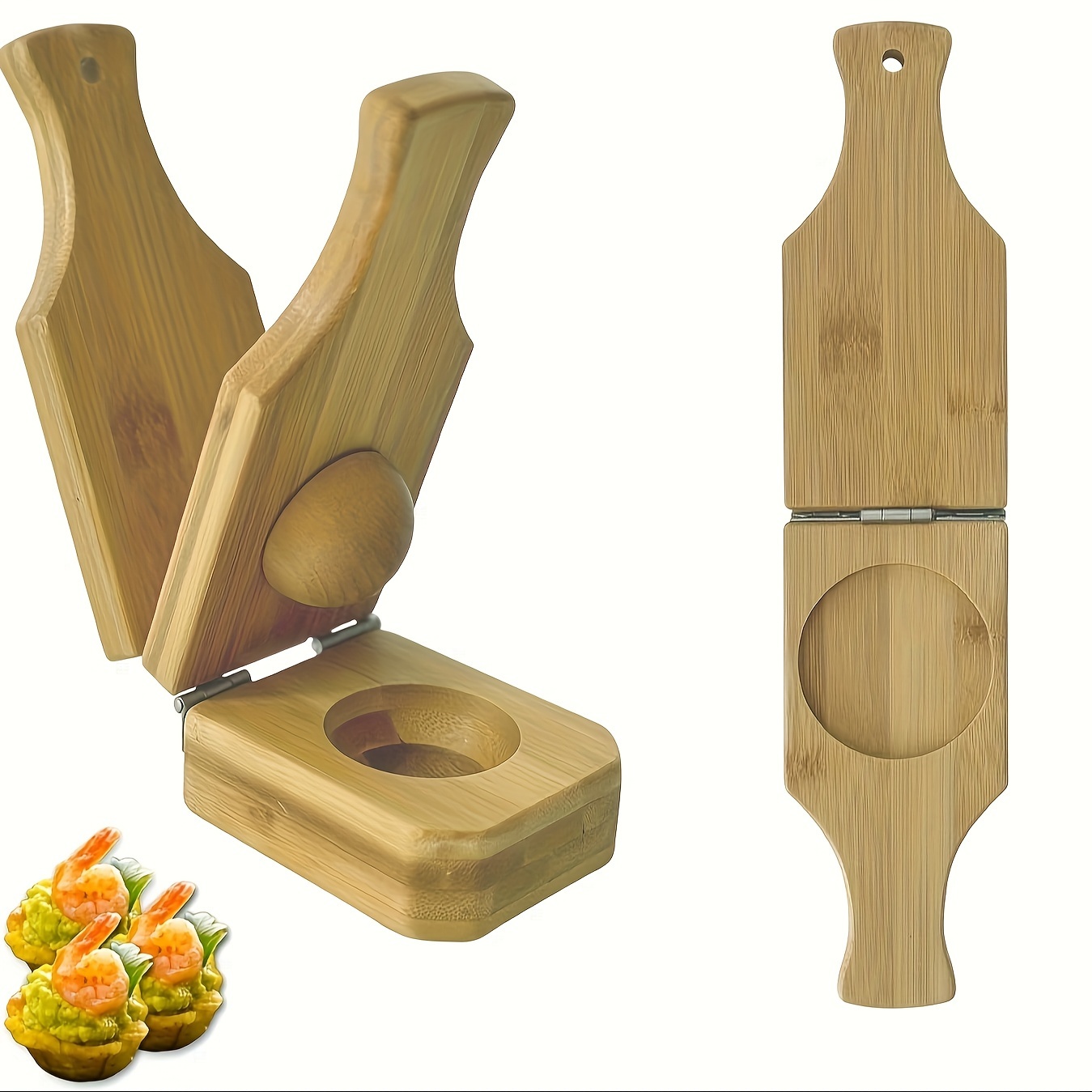 

2-in-1 Bamboo Tostones & Press - Stuffed Plantains, Kitchen Gadget, 6.8x3x2.