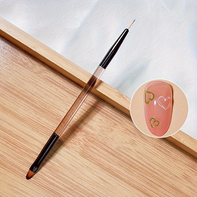 

Multi-functional Dual-headed Nail Art Brush: Perfect For Shaping, Gluing, And Extending Nails - No Fragrance