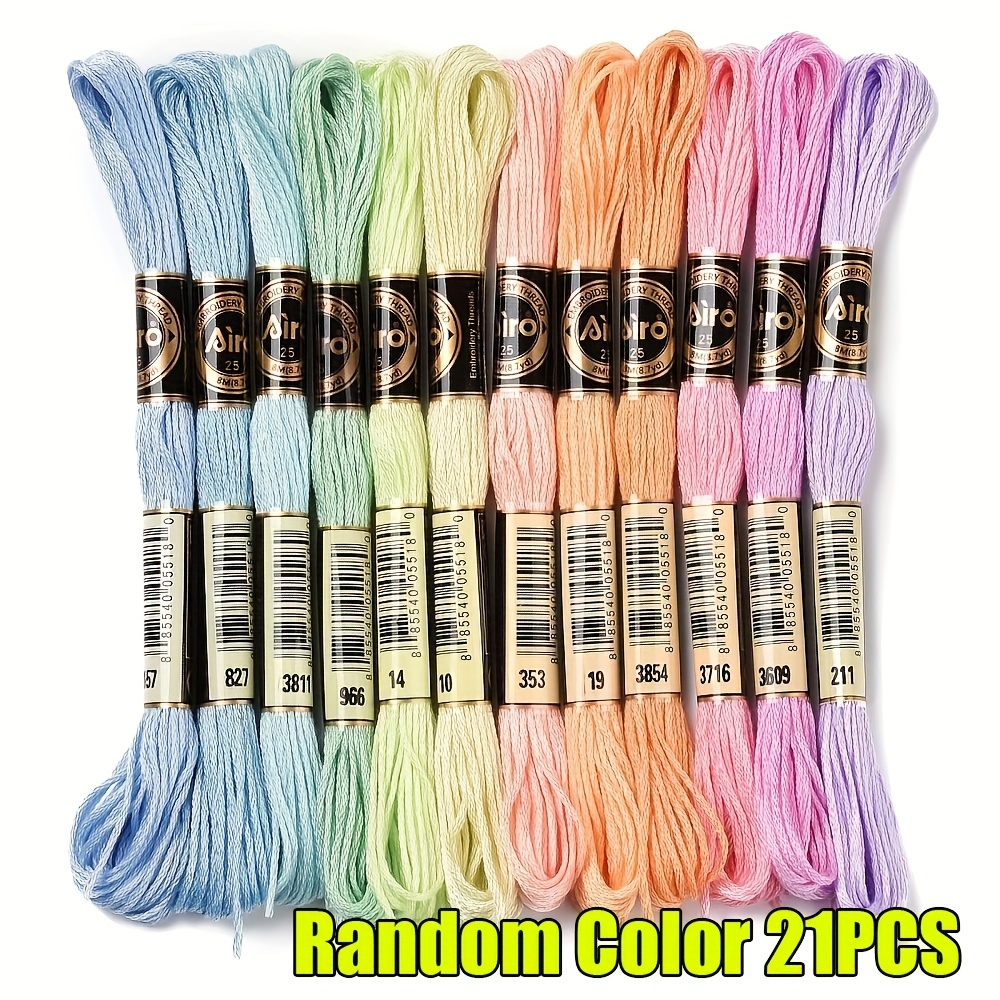 TEMU Zufällige Farbe [Gemischte Farbe Polyester Stickgarn] Frühlingsfarben -fach Polyester Stickgarn, 0,5 mm, 8,75 Yards je Stück, Gemischte Farbe