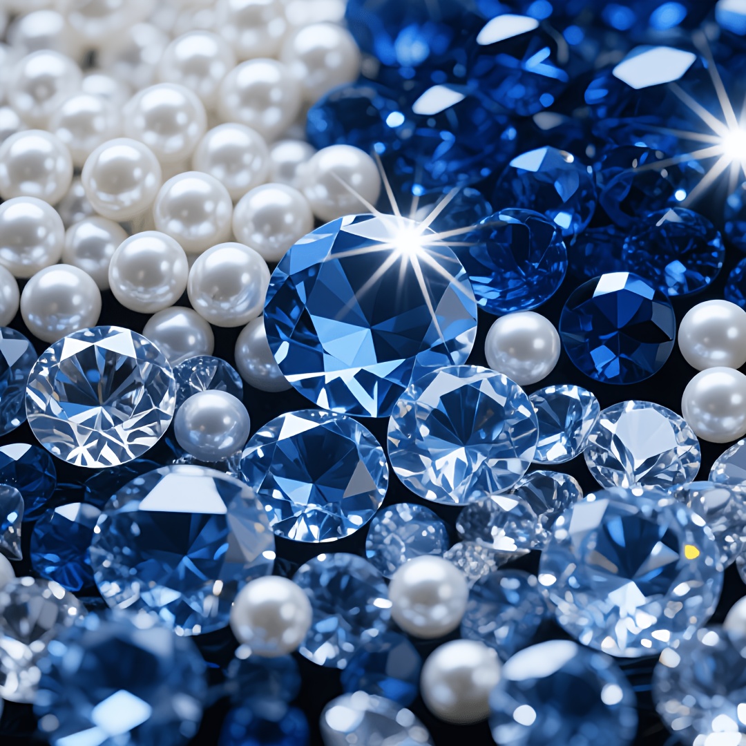 TEMU 1807pcs Blue & Light Blue Fake Diamonds Table , White Pearls For Wedding Table Decor, Vase Filler, Party Supplies, Aesthetic Decor, Graduation
