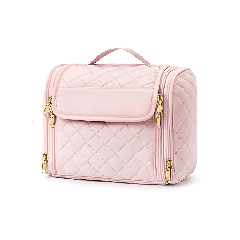 TEMU Trousse de toilette grande capacité et large ouverture, sac de Cosmétique de voyage avec crochets, sac de rangement pour articles de toilette,