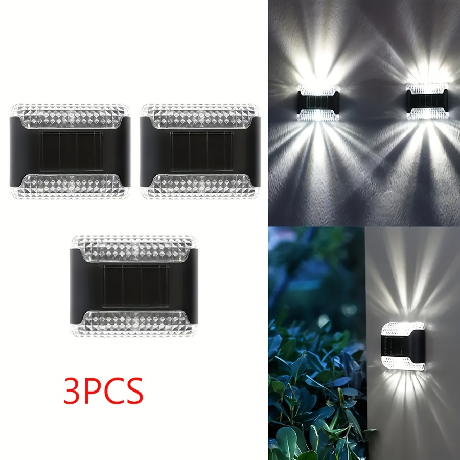 TEMU Set da 3 applique da parete a energia solare orientabili su e gi羅, luci d' per giardino e esterni, luci paesaggistiche moderne per ville, luci