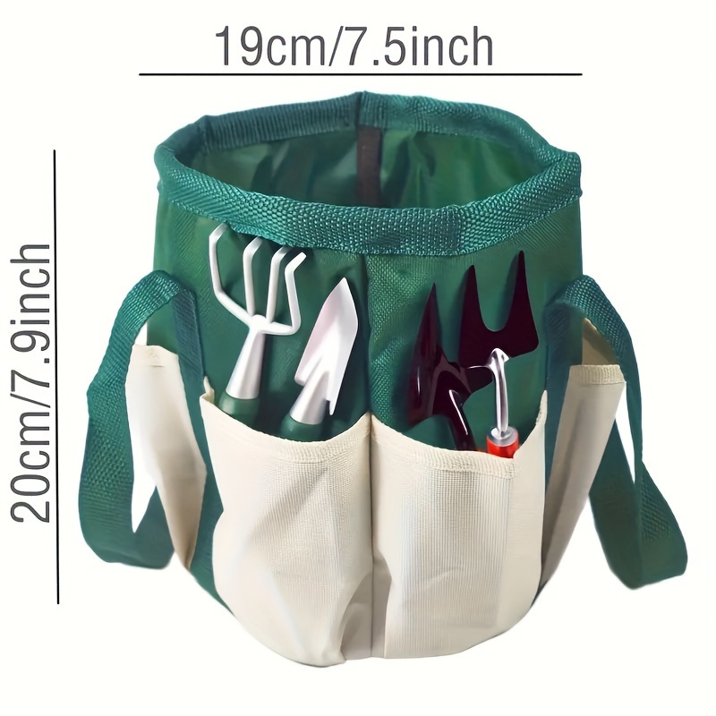 

1 Pack, Cylinder Tool Bag, Good Quality With Flexible Inner Lining, Oxford Cloth Multiple Pockets, And Wear-resistant, Green Lightweight Portable, Home Tools Organizer For Indoor And Outdoor Gardening