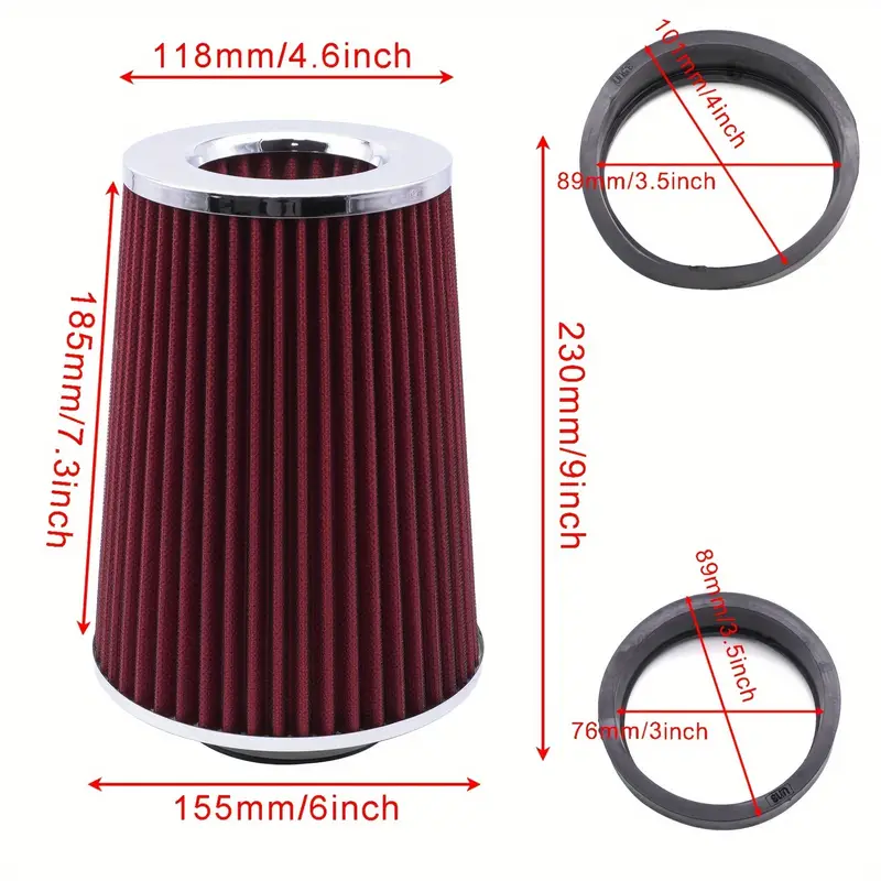 AirX Racing Black 3 Inch 3 76mm Air Intake Cone Filter For Audi A3 A4 A5 A6 TT AirX Racing Black 3 Inch 3 76mm Air Intake Cone Filter For Audi A3 A4 A5 A6 TT