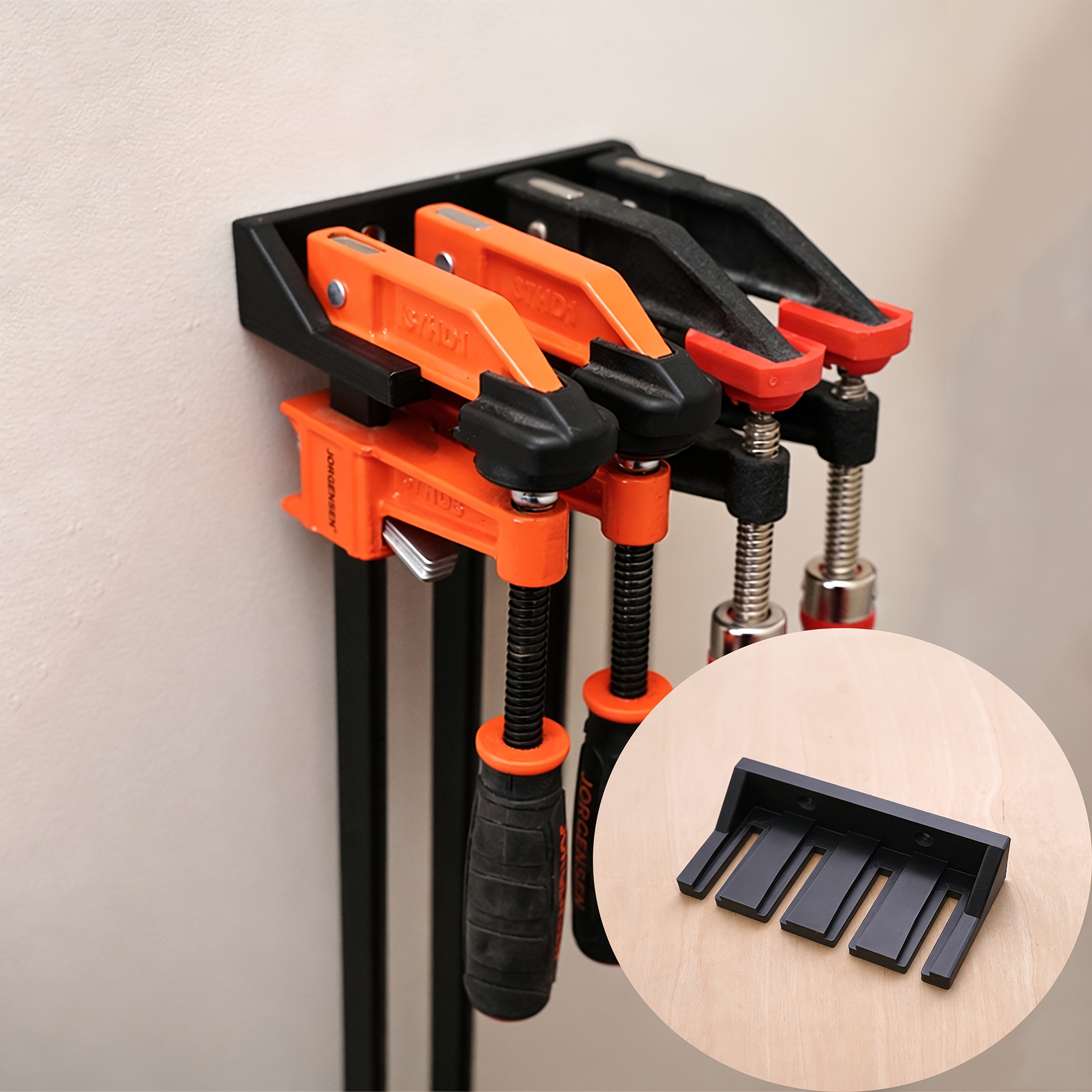 Image of Can Store 4 Heavy-duty F-clamps - Wall-mounted Tool Rack - Tool Set Storage And Organization Tools Home Decoration Essential Workshop/garage/ Organization Artifact, Storage Rack, Storage Racks