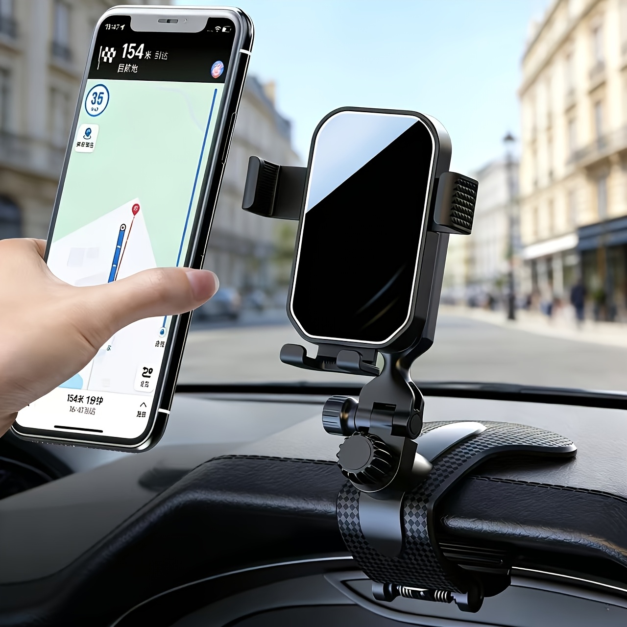 TEMU Tafdiur Car Phone Holder Mount, Clip-on Design For Sun Visor And Center Console, Stable And Anti-shake Cell Phone Stand For Cars, Universal Fit