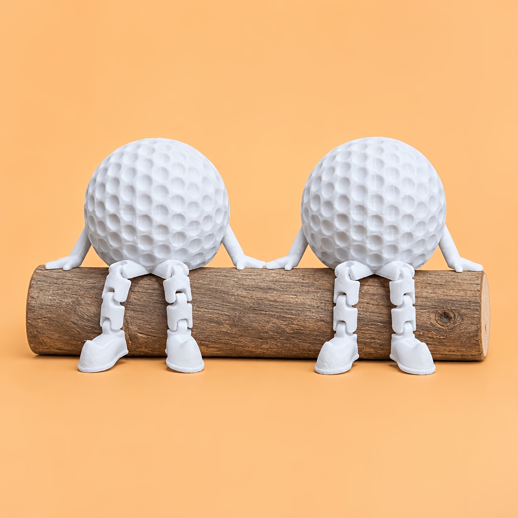 TEMU 2pcs Golf Ball Sculptures - Modern Pla Plastic Display Items, Suitable For Home/office/gym, Ideal Gift For Fans, Christmas/halloween