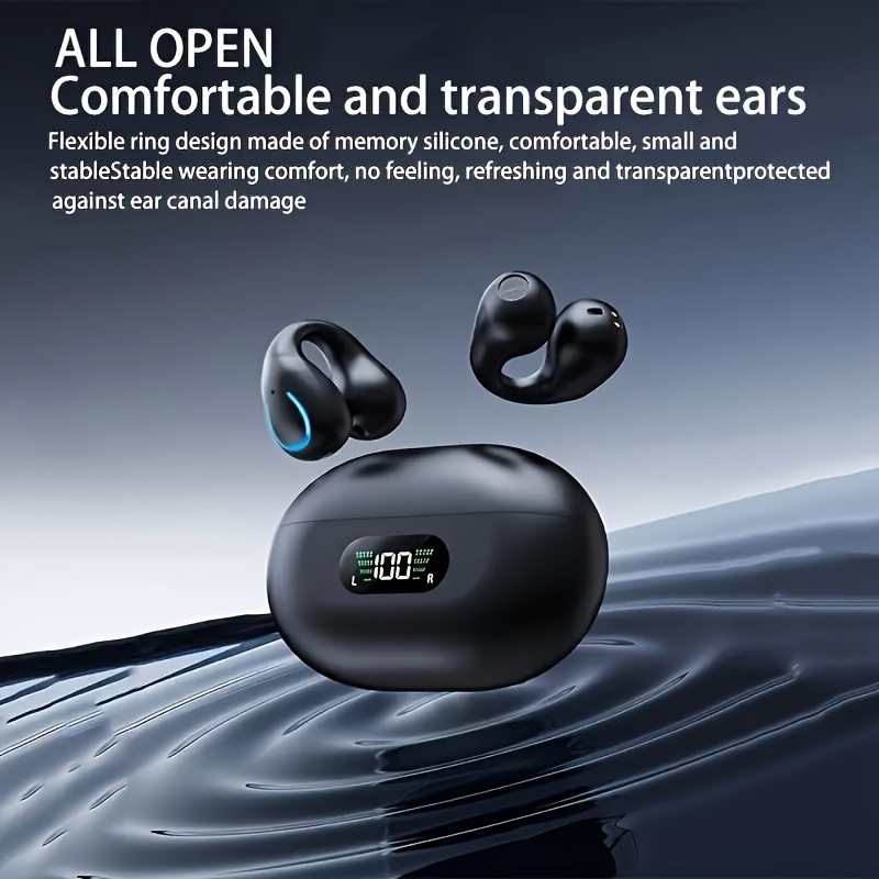 Truly Open Wireless Earphones (Wireless 6.0 TWS), Experience 360° Ambient Awareness & All-day Comfort. Secure Open-ear Fit For Sports/fitness. Advanced ENC Delivers Crystal-clear Calls. Intuitive Touch Control. LED Digital Charging Box With Real-tim