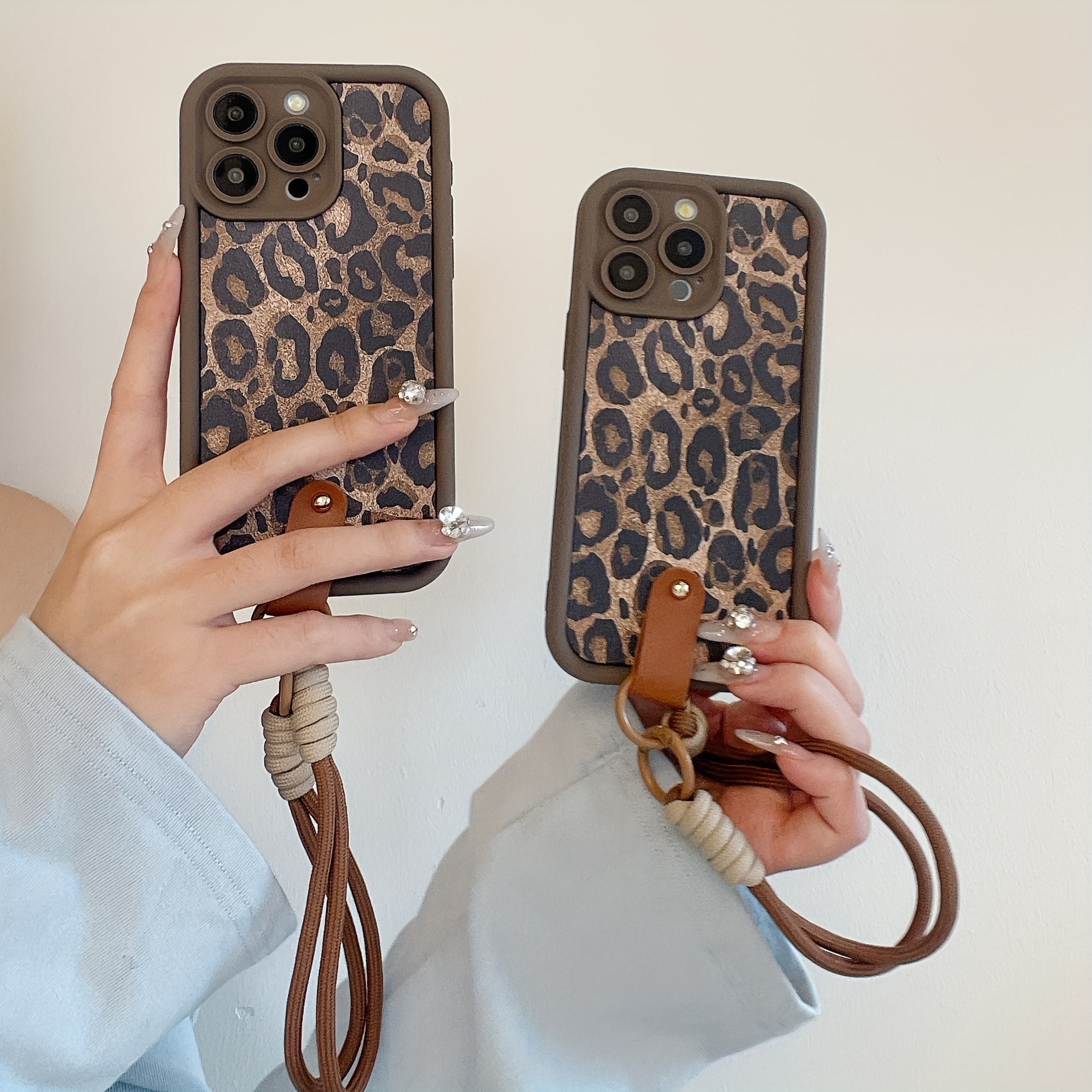 

Applicable To Series Leopard Print Ladder Apple 16 Mobile Phone Case 15/16pro Anti-fall 16plus Protection Soft