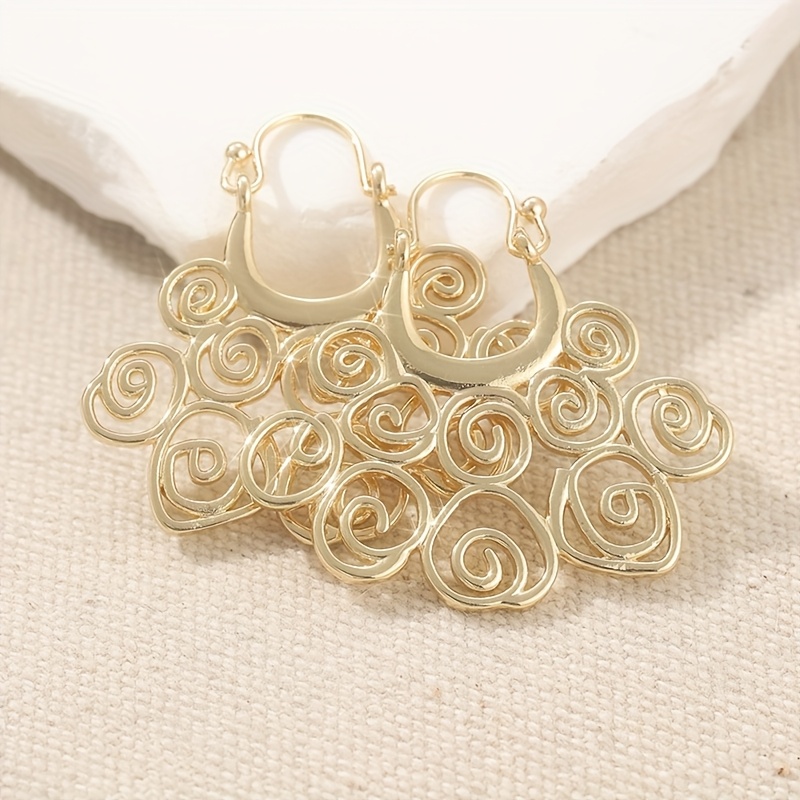 TEMU Golden Hoop Earrings, Dangle Earrings, Ethnic Jewelry, Gypsy Earrings, Ancient Jewelry, Boho Chic Earrings, Tribal