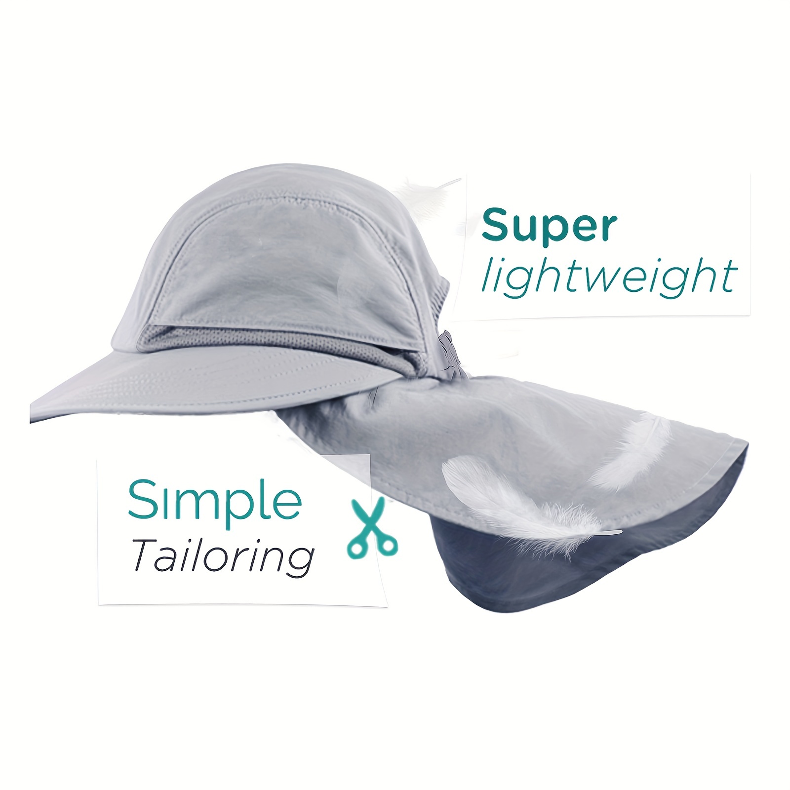 UPF 50+ Hats Men Sun Protector UV-Proof Breathable Bucket Hat Large Wide  Brim