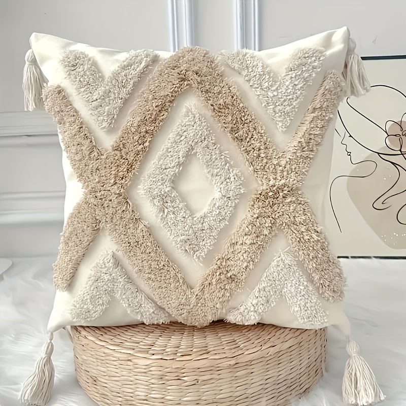 E-shop Getufteter geometrischer minimalistischer Kissenbezug, zwei Farben zwei Größen, geeignet für Zierkissen in Schlafzimmer, Sofa Büro