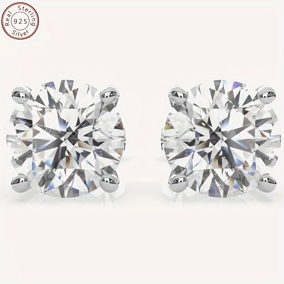 

925 Sterling Silver Zircon Stud Earrings Suitable For Daily Decor For Mother Female With Exquisite Gift Box