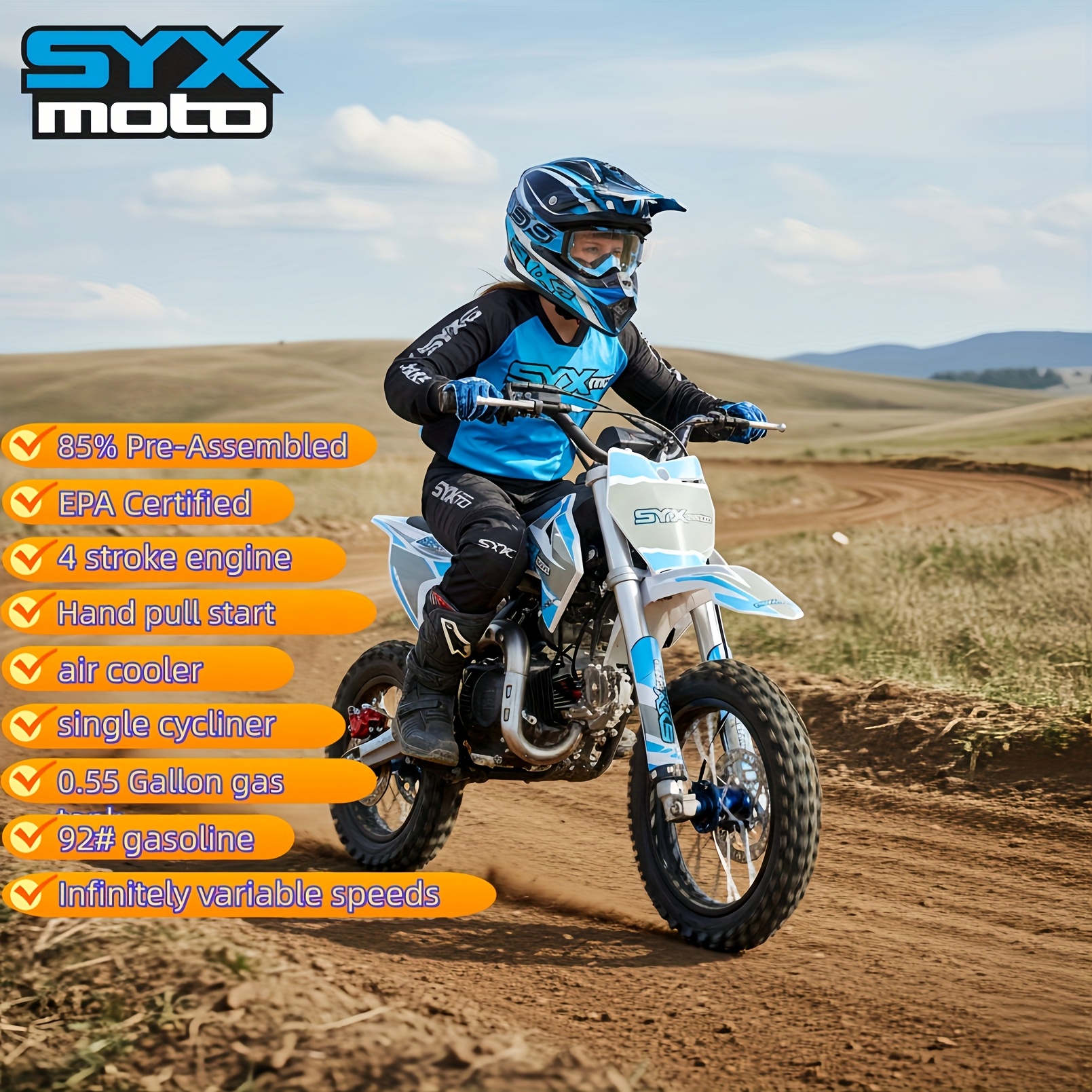 vk 58cc dirt bike gas powered road mini bike pull - Temu