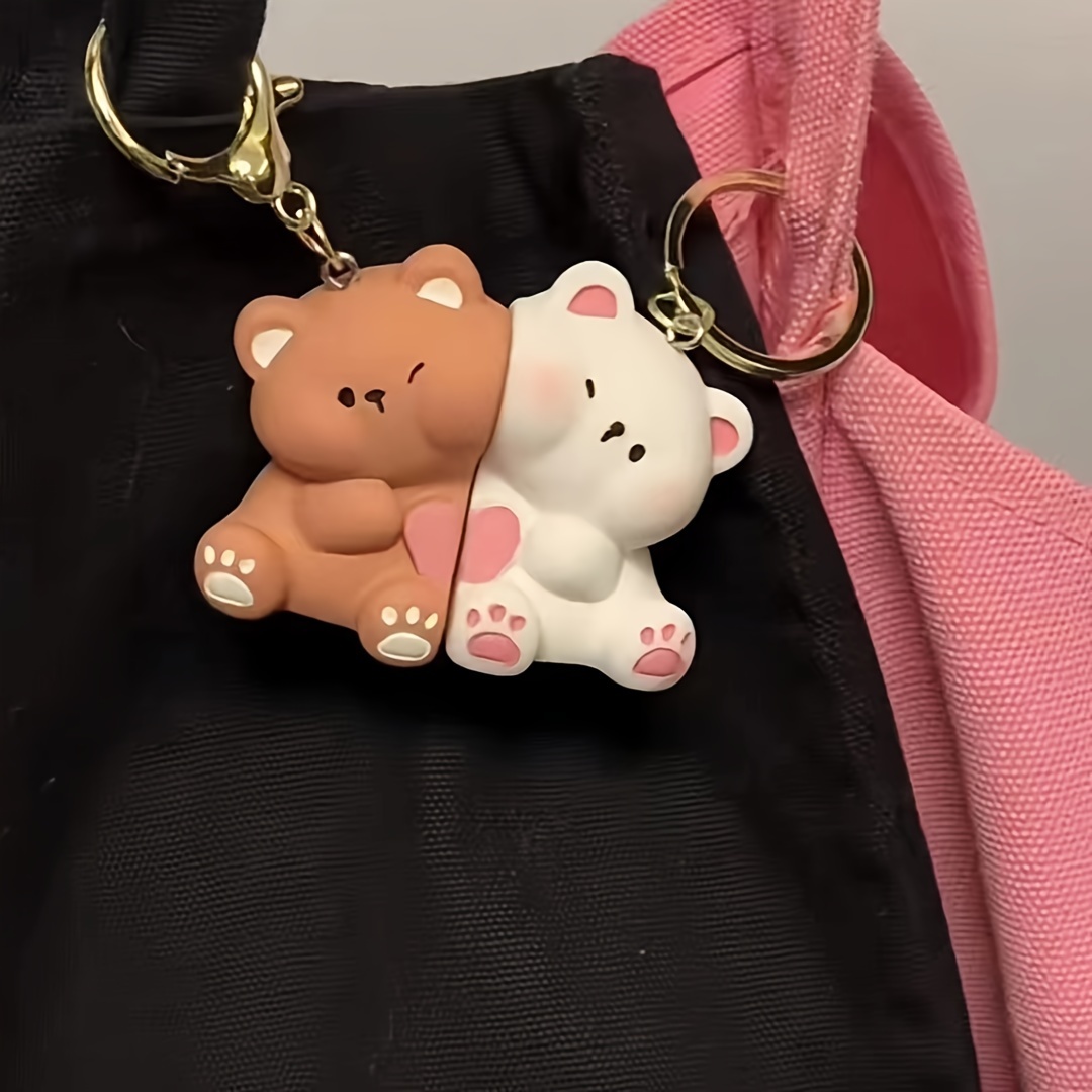 magnetic teddy bear couple keychain abs miniature stuffed Temu