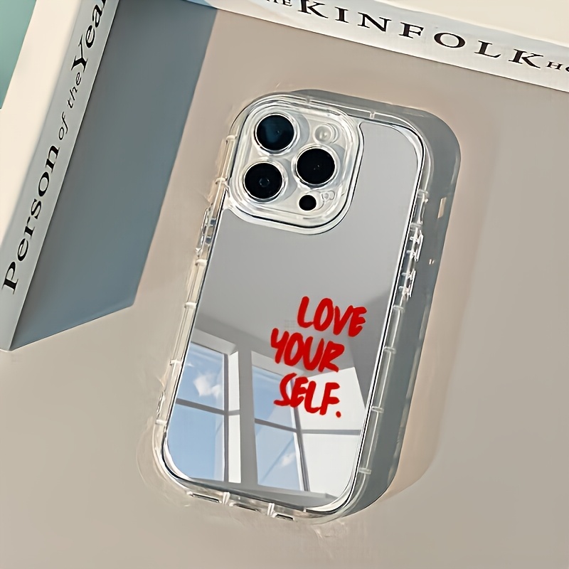 TEMU para Teléfono: Motivacional "Ámate a Ti Mismo" con Espejo, Compatible con iPhone 17/16/11/13/ Plus/15 Pro/15 Pro Max/12/14 Pro Max/XS/XR/11 Pro