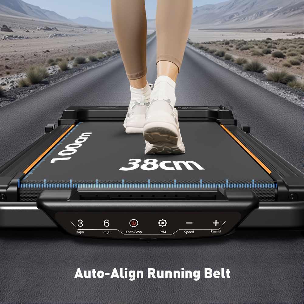 Electric Treadmill-15°, Portable Walking Treadmill Placed Under The Table, Ultra-thin Machine, LCD Display, Suitable For Home Office Fitness, No Installation Required