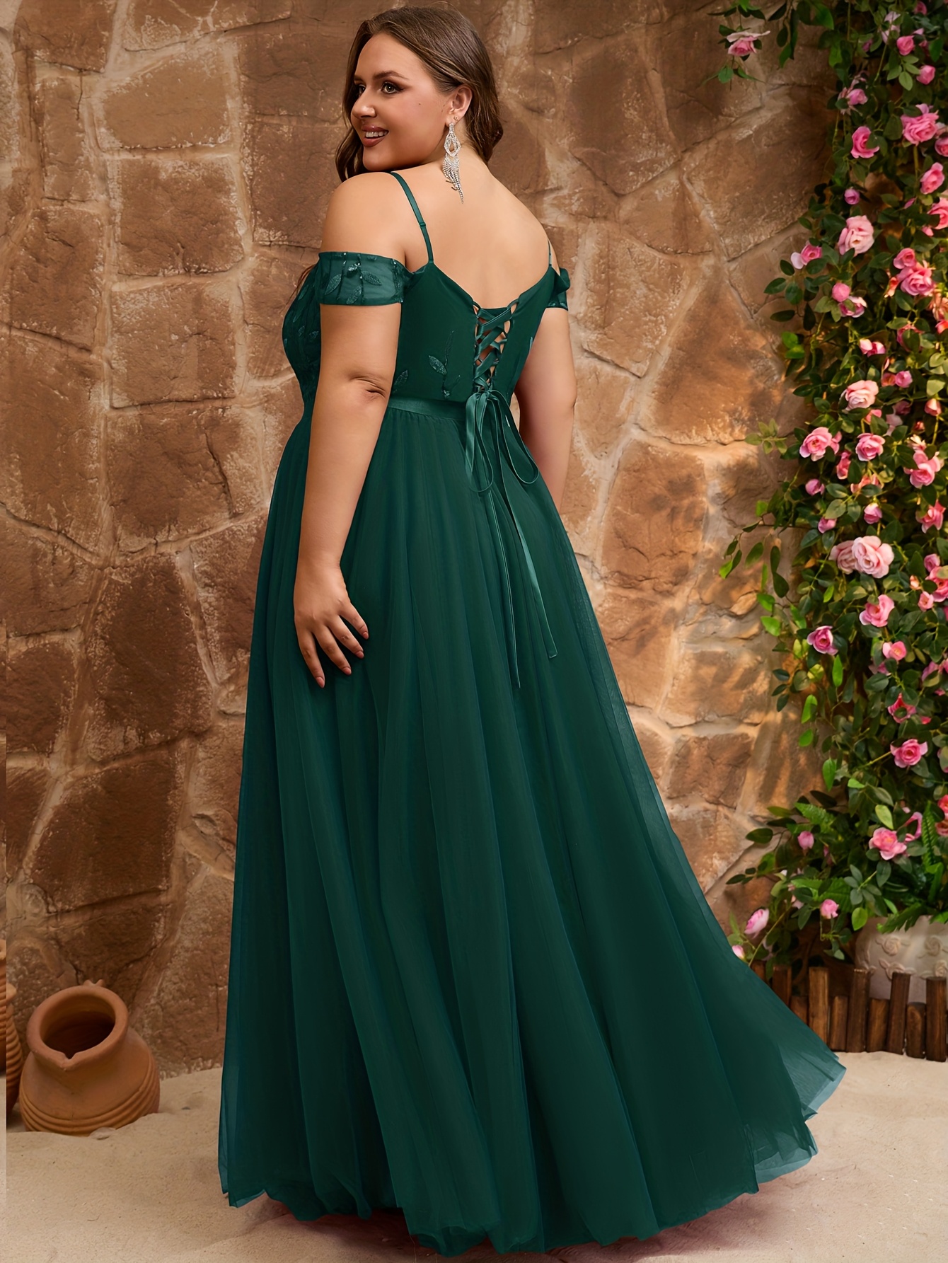 green emerald velvet dress Abby Rose 3311 Size 28 Purple Plus Size Homecoming Dress Sequin Layer One Shoulder Corset main image 0