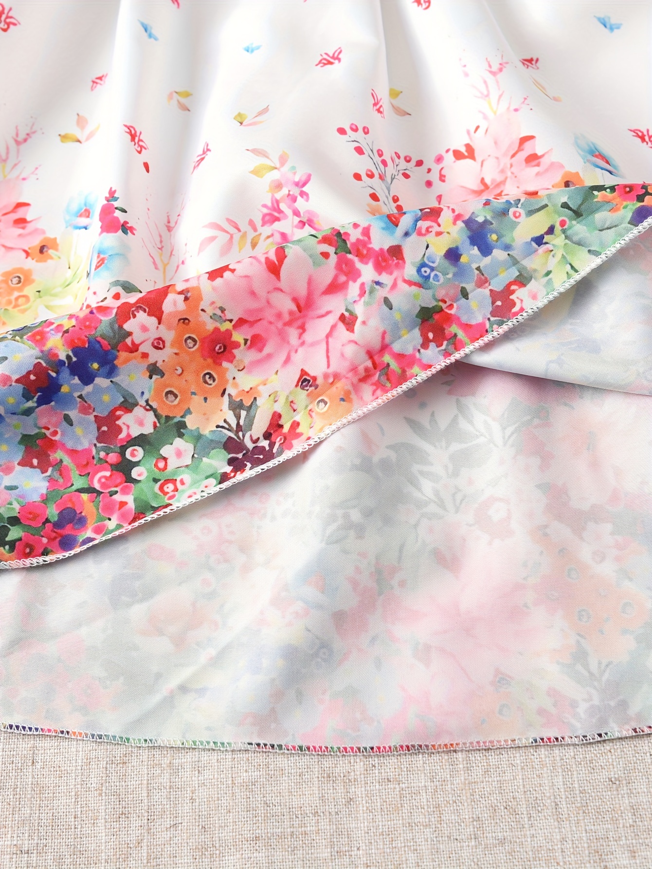 A Young Dreamy Floral Print Princess Dress, Featuring Flutter Sleeves And a Casual Design with a Belt