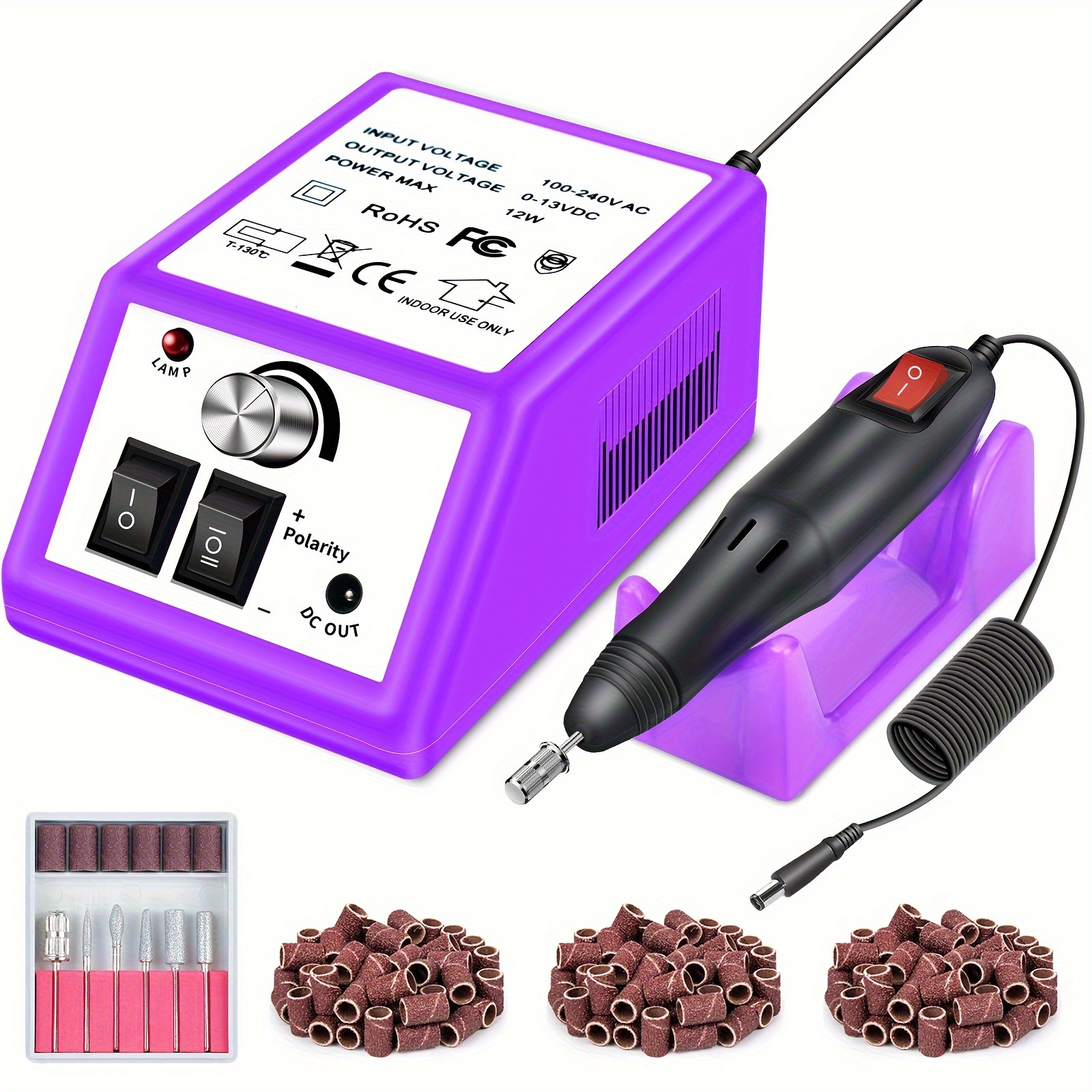 

Electric Nail Drill Machine Nails File Electric Nail Drill Kit Vibration With 156pcs Sanding Bands Gel Nails Polisher Sets For Use Manicure Pedicure (purple)