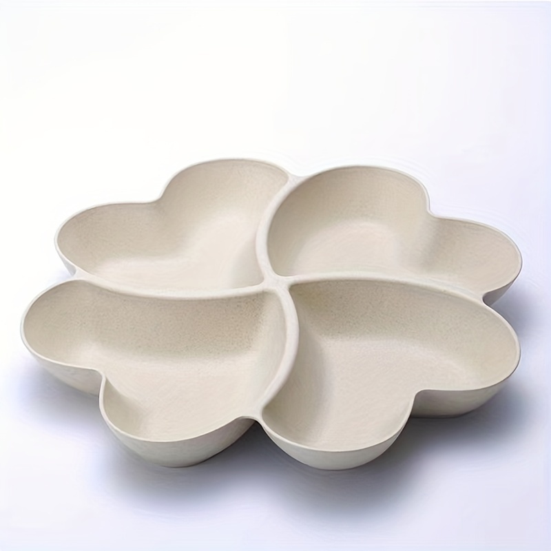 1pc Divider Tray, Appetizer Divider, Dessert Tray, Reusable Plastic Snack Tray, Round Tray, 4 Compartments For Chips And Dipping Vegetables Candy Nuts Fruit