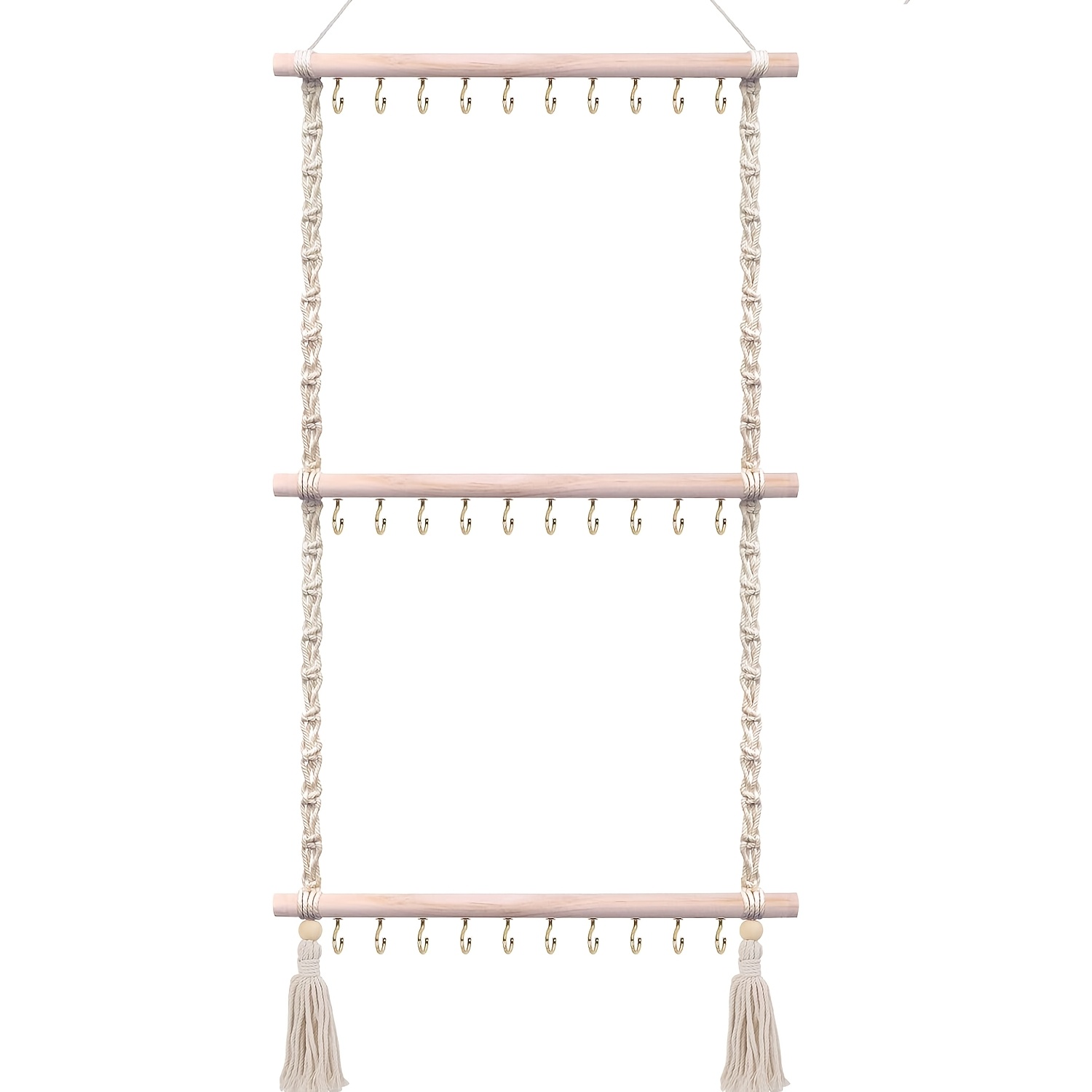 TEMU Bohemian Style Jewelry Wall Hanging Storage, Jewelry Display Rack Storage, Room Bathroom Jewelry Convenient Storage Rack, Jewelry Organizers
