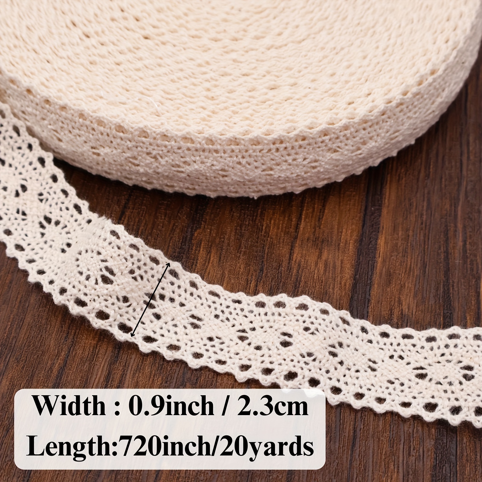 20 Yards Of Cotton Lace Trim Ribbon For Crafting
