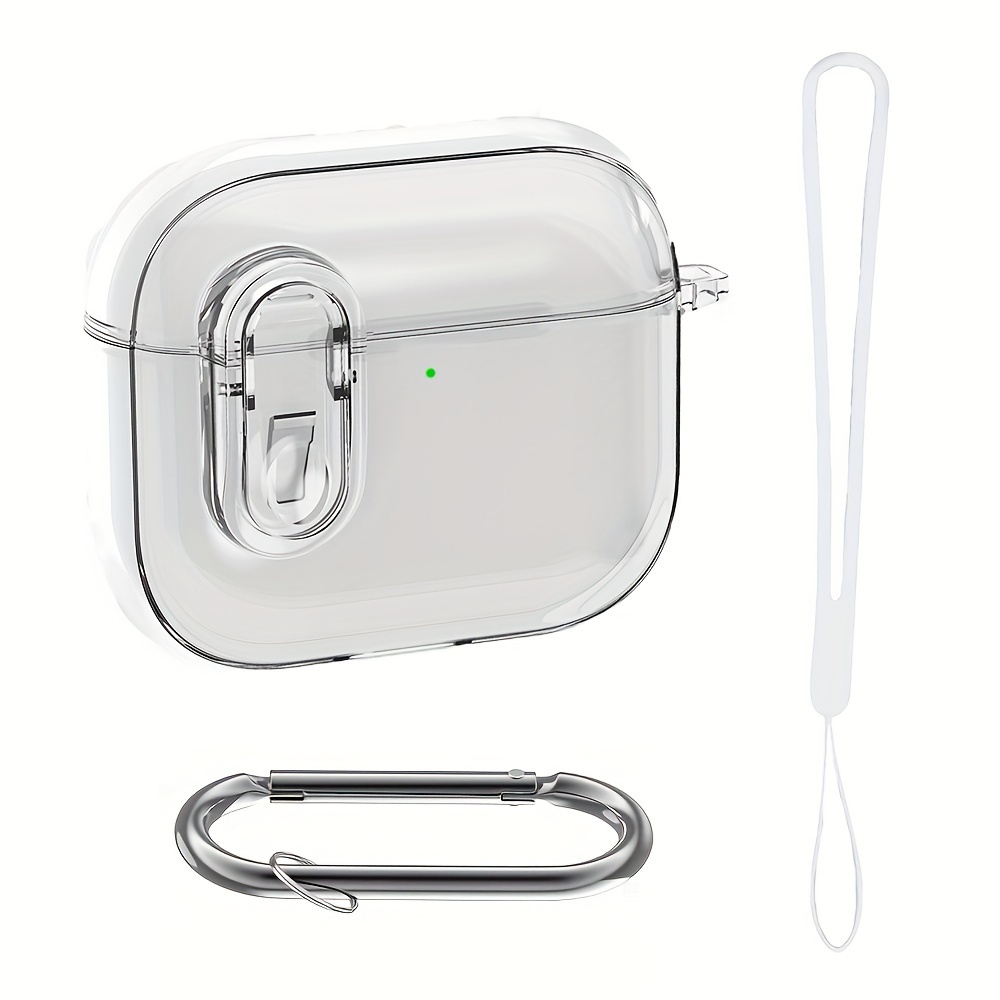 TEMU Tpu Clip Clear Case For Airpods 5 Pro3 2025 4 Anc 3 Pro Cover Case, Full Cover Protective Case For Airpods Transparent Cover Case With Hook