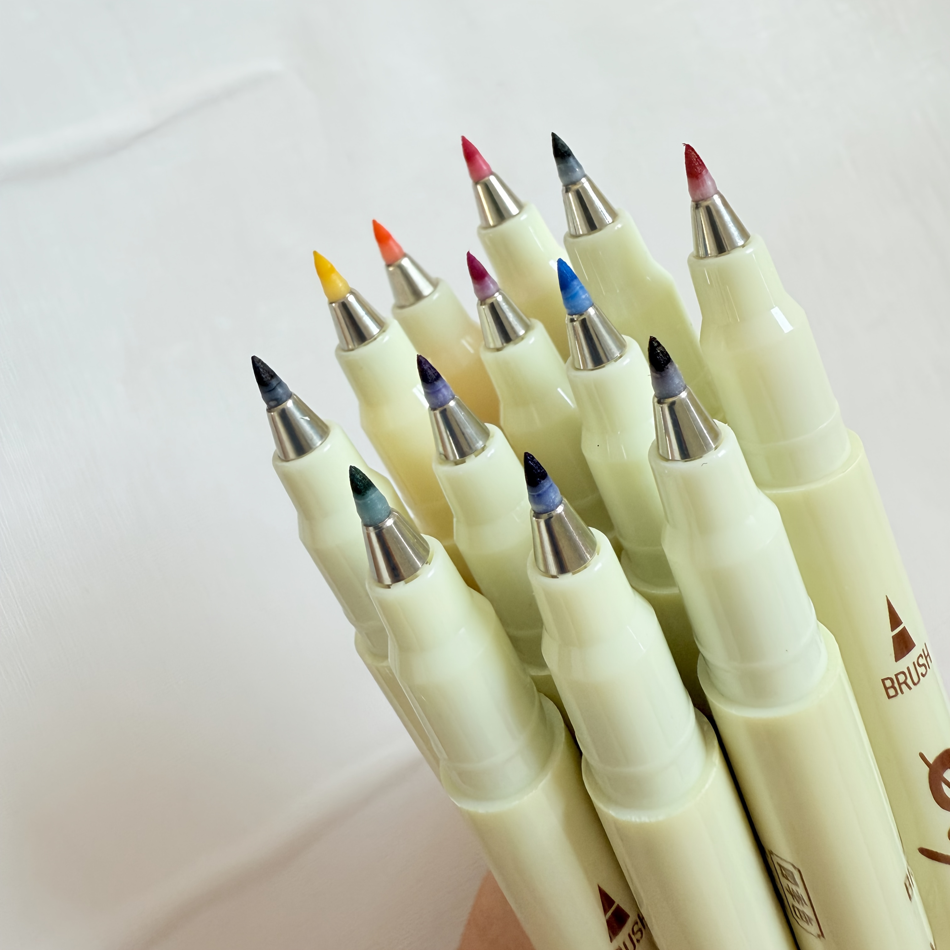 TEMU 12 Flexible Painting Pens, Note Pens, Planner Pens, -tip Pens, Handheld Pens, Drawing Note Pens, Adult Coloring And Doodling Calligraphy Tools,