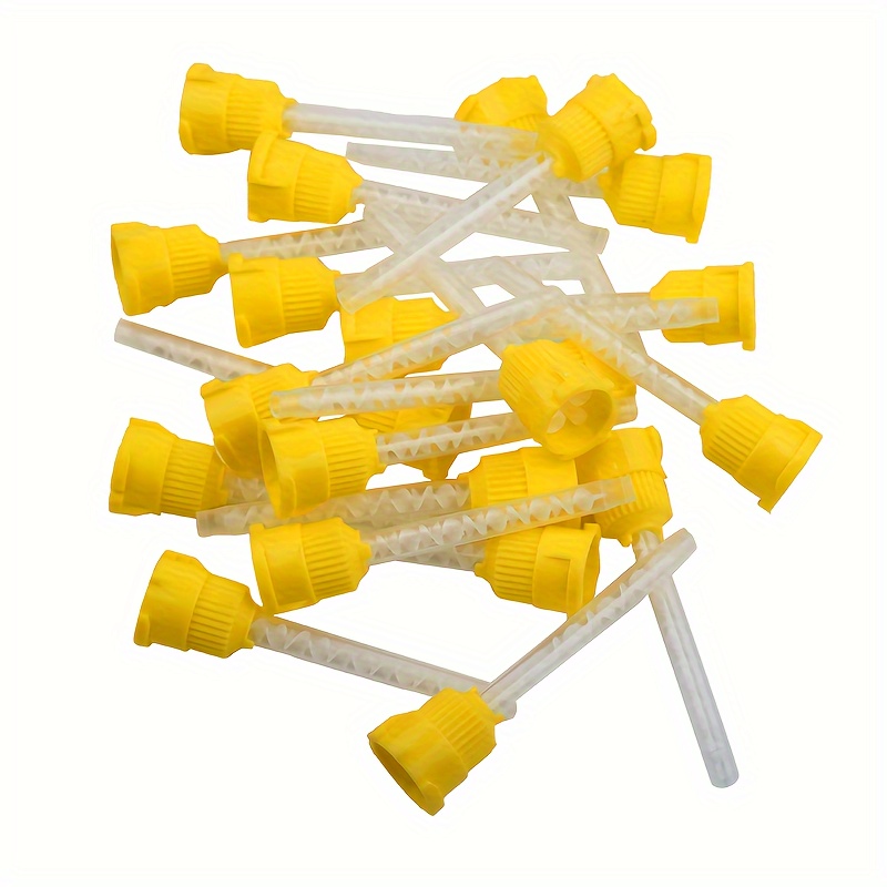 

50pcs/pack Dental Materials Dentistry Silicone Rubber Conveying Mixing Tips, Mixing Head Yellow