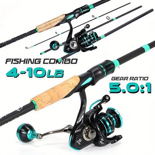 high quality fishing tackle box set with 4 section soft cork handle carbon fiber fishing rod and 12 1bb smooth 100mpe fishing line baits and accessories random for christmas thanksgiving