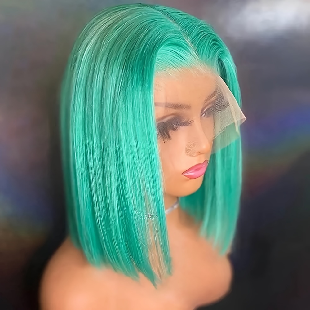 Green Lce Front Wigs 150% Density Remy Human Hair Mint Green Wigs –  MarchQueen Hair